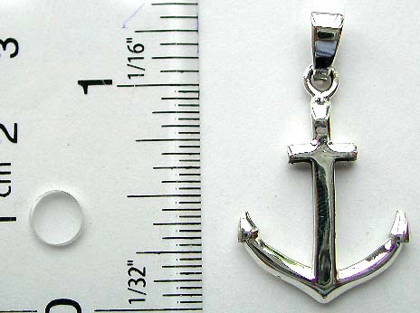 Anchor pattern design sterling silver pendant