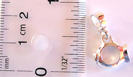 Lady's fashion slipper design sterling silver pendant