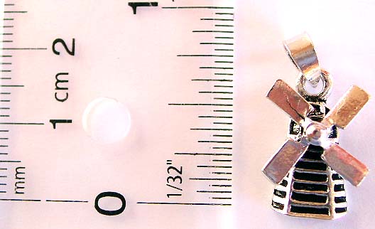 windmill pattern design sterling silver pendant