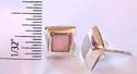 Square shape white seashell inlay sterling silver earring 