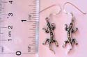 Dotted gecko design sterling silver earring with fish hook to fit