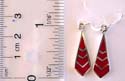 4 mini red stone forming arrow pattern design sterling silver earrring with fish hook to fit