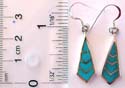 4 mini  turquoise stone forming arrow pattern design sterling silver earrring with fish hook to fit