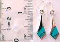 Blue turquoise stone embedded sword pattern design sterling silver earrring with fish hook to fit