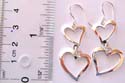 Cut-out double heart pattern sterling silver earring with fish hook to fit