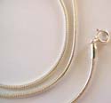 Rounded snake chain sterling silver necklace