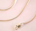 Flat snake chain design sterling silver necklace