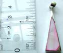 Pink color seashell inaly triangular pattern design sterling silver pendant