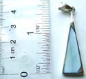 Light blue color seashell inaly triangular pattern design sterling silver pendant