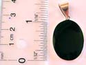 Large oval shape black onyx stone inlay sterling silver pendant
