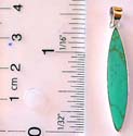 Long olive shape pattern design sterling silver pendant with blue turquoise stone inaly