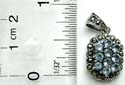 Multi marcasites surrounded multi mini light blue cz central pattern design sterling silver pendant