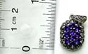 Multi marcasites surrounded multi mini dark blue cz central pattern design sterling silver pendant