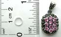 Multi marcasites surrounded multi mini pink color cz central pattern design sterling silver pendant