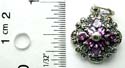 Multi mini marcasites and dark purple amethyst stones forming sterling silver pendant 