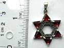 6 triangular brown agate stone forming star pattern design sterling silver pendant with multi marcasite stone embedded cut-out octagonal pattern in middle