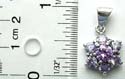 Multi light purple amethyst stone forming snow flake pattern sterling silver pendant