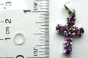 4 oval shape amethyst stone forming cross pattern sterling silver pendant with a mini marcasite embedded in middle