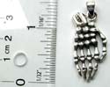 Skeleton hand bone design sterling silver pendant