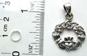 Cut-out Celtic circle knot work hands holding heart design sterling silver pendant