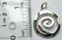 Cut-out spiral pattern design sterling silver pendant