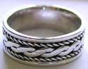Twisted pattern design sterling silver ring