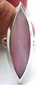 Olive shape genuine pink color mother of pearl seashell inlay