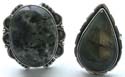 Assorted design genuine labradorite stone inlay sterling silver ring