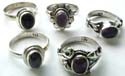 Sterling silver ring with assorted design genuine amethyst stone inlay 