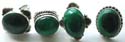 Assorted design genuine malachite stone inlay sterling silver ring 