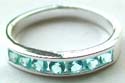 Sterling silver ring with multi mini rounded light blue cz set in middle