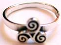 Twisted spiral pattern design sterling silver pinky / kids ring 