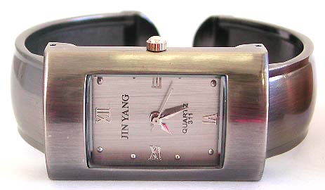Copper color fashion bangle watch in long rectangular shape design