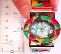 Southwestern gift accessory enamel elliptical shape fashion bangle watch, assorted color, randomly pick by our warehouse staffs