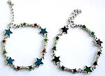 Assorted color beaded star pattern fashion enamel bracelet