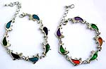 Assorted color beaded dolphin pattern fashion enamel bracelet