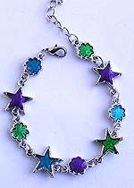 Assorted color star and snowflake pattern fashion enamel bracelet