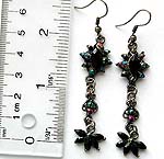 Black rhinestone fashion earring with sea star pattern
