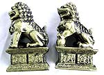 Gold plated resin made of lion guard stand set, set of two