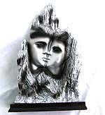Silver plated face attached couple stand