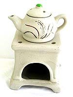 Ceramic tea pot with pattern painted house stand oil burner