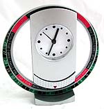 Straight facet metal clock in celestrial circle stand
