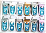 Assorted color and design light on flipping cell phone key chain