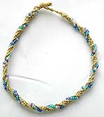 Handmade assorted color beaded twisted fashion necklace, adjustable