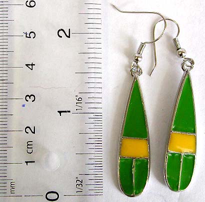 Assorted enamel color long tear-drop shape design fashion fish hook earring 