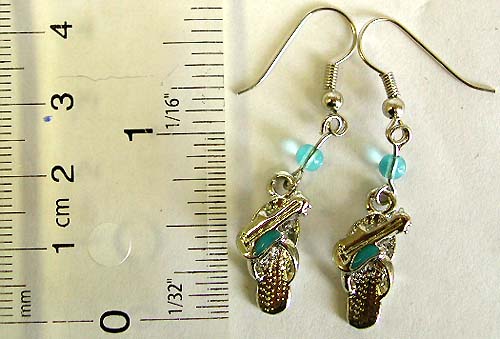 Assorted enamel color guitar slipper pattern design fish hook fashion earring with beads
