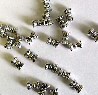 Mini tube Bali silver beads 