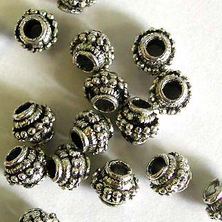 Bali rounded fashion beads with line pattern decor, same design as GBH-8201, bigger