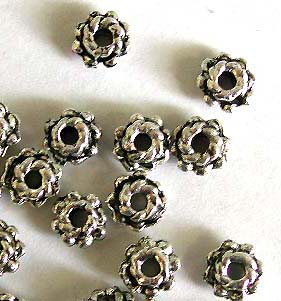 Bali rounded line flower beads