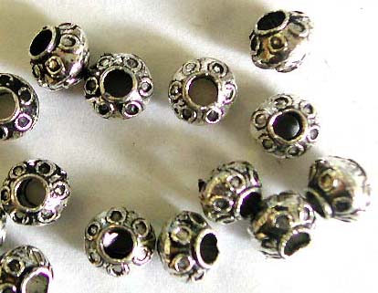 Bali rounded silver beads